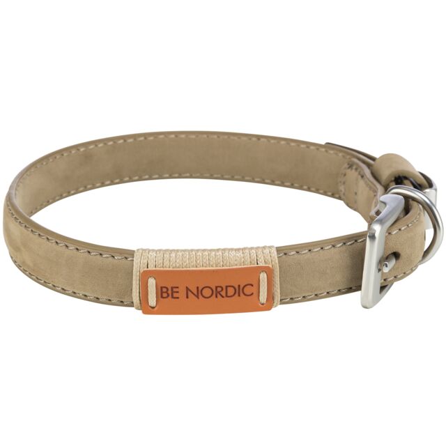 Ogrlica Be nordic kožna M 45 51cm 20mm pesak boja