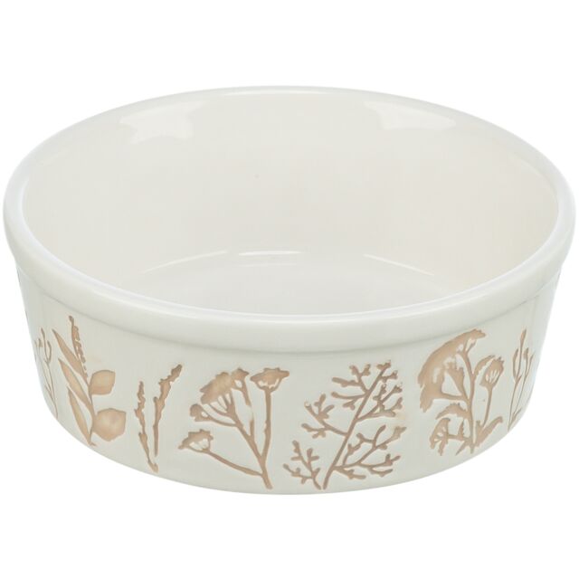 Činija sa motivom cveća keramička 07L belo krem 16cm