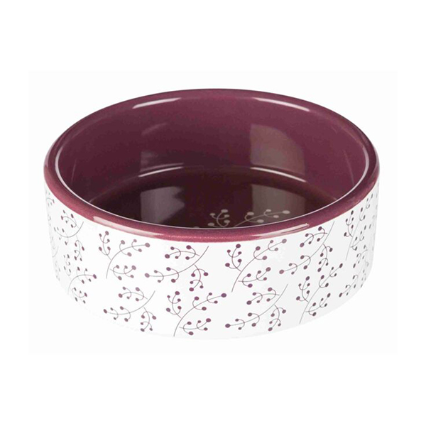 Činija cvetni motiv od keramike 0.3l/12cm belo/bordo