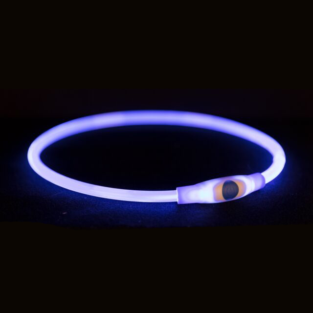 Svetleća ogrlica USB L-XL 65cm/8mm plava
