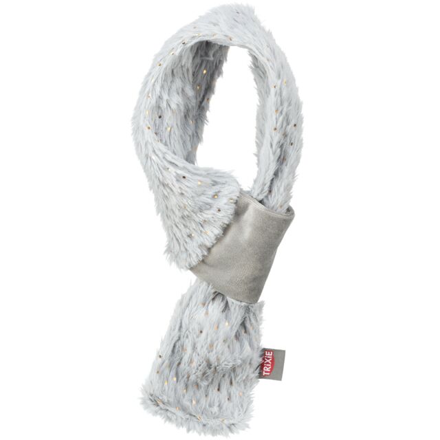 Xmas šal pliš L 90cm sivi