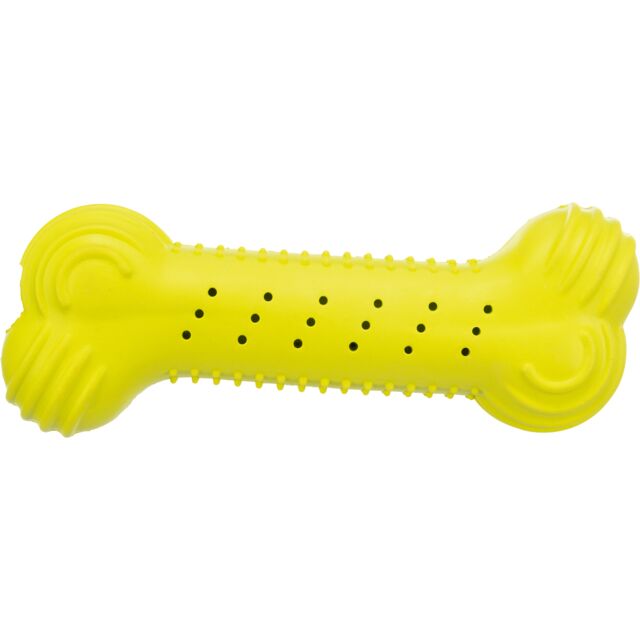 Koska rupičasta igračka od prirodne gume 18cm žuta i narandžasta