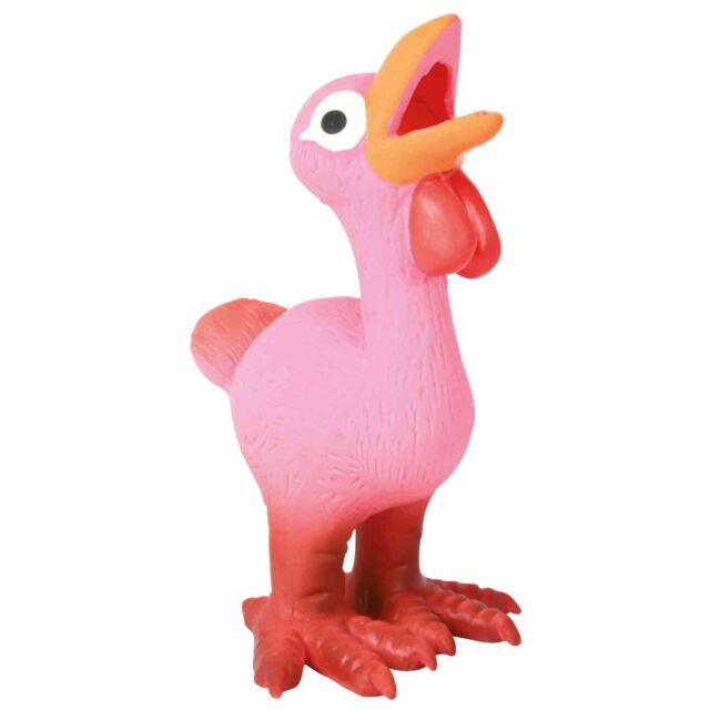 Kokoška latex 14 cm roza