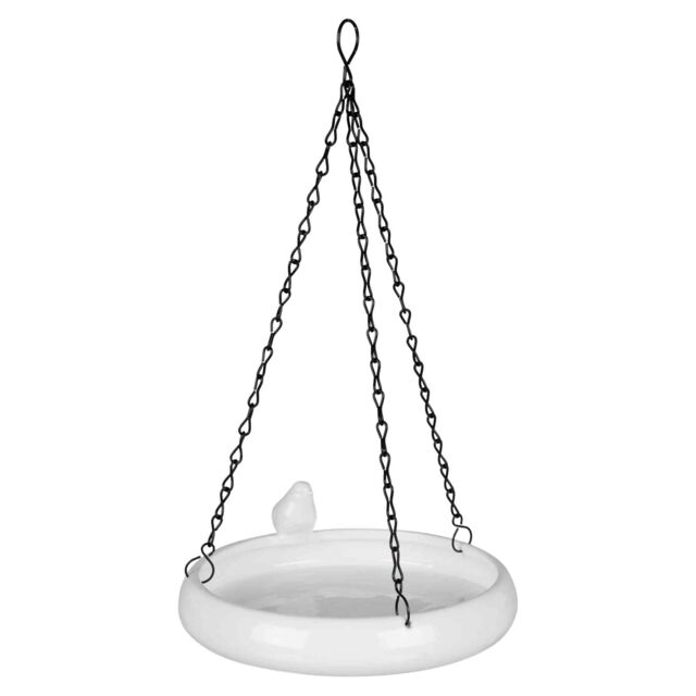 Kupatilo za ptice viseće od keramike 150ml/21cm belo