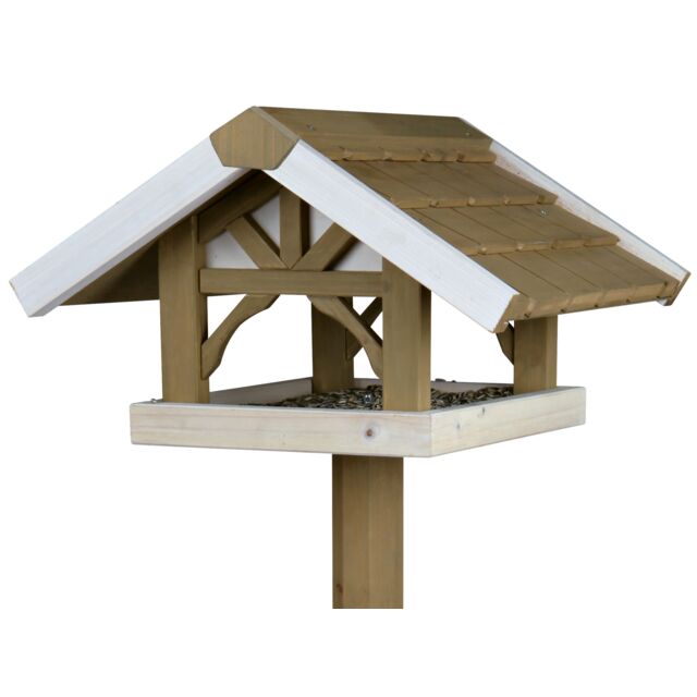 Natura hranilica za ptice sa Stajalicom 45 × 28 × 44 cm/1.25 m, grey/white